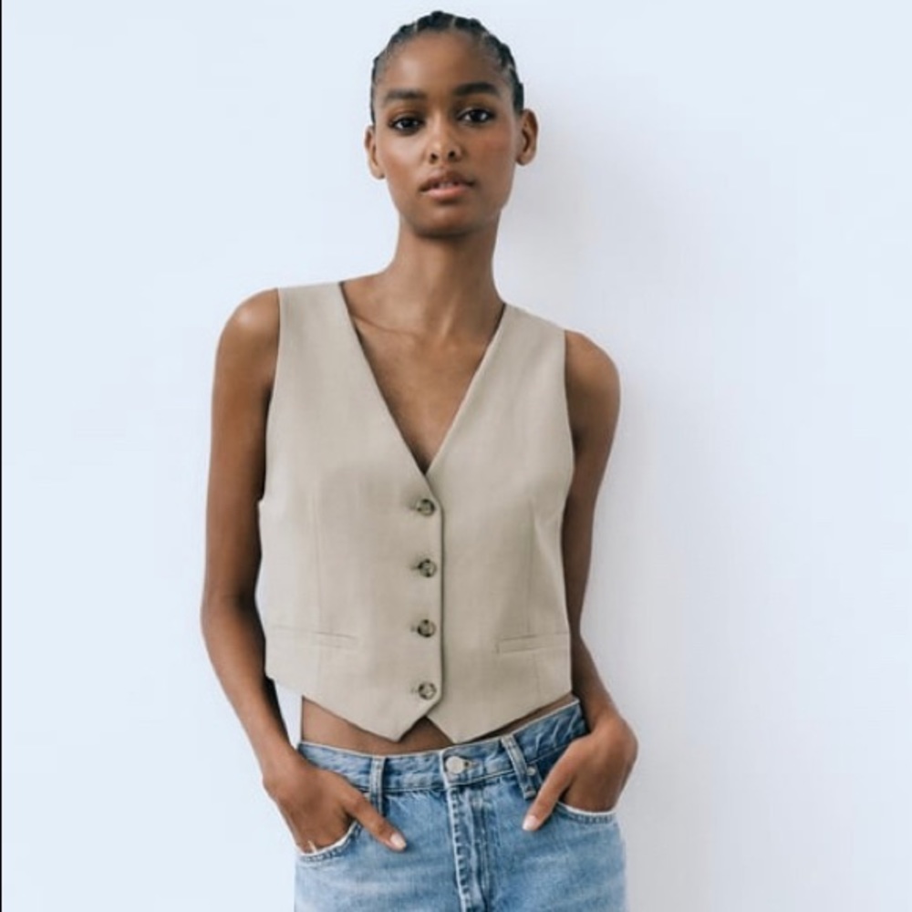 Linen Blend Vest